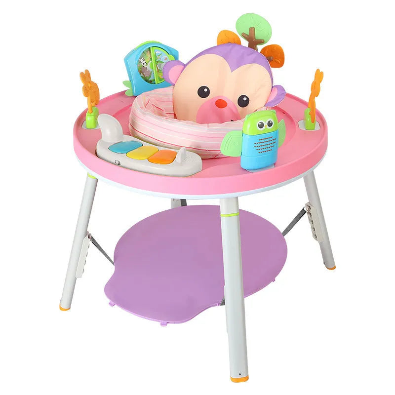 Baby jumping chair with interactive toys in plastic construction for infant development training