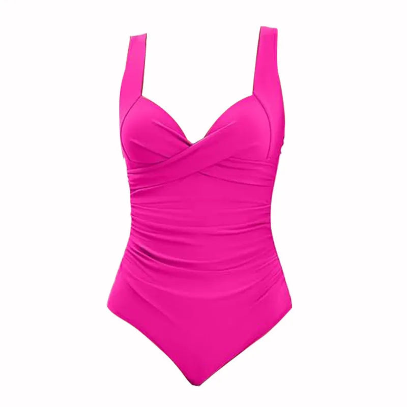 European and American push up hard bag one-piece swimsuit in polyester available in multiple colours and sizes.