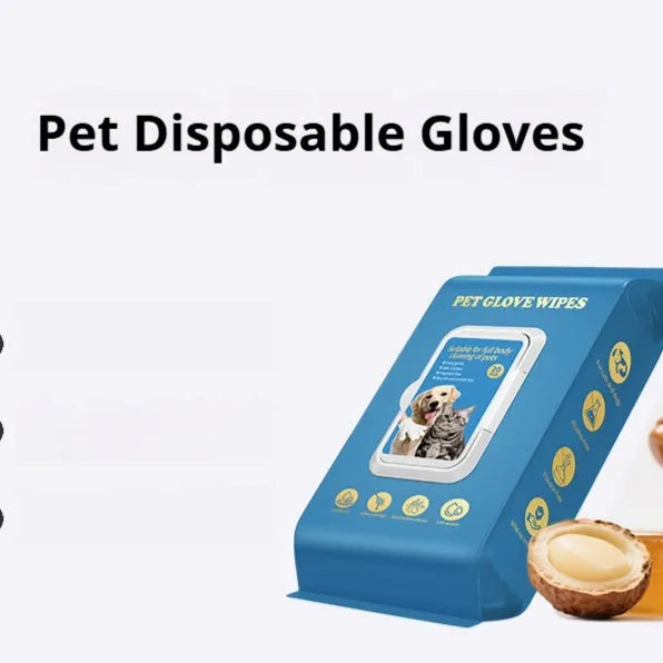 Disposable pet grooming gloves for cats and dogs in 20-piece pack