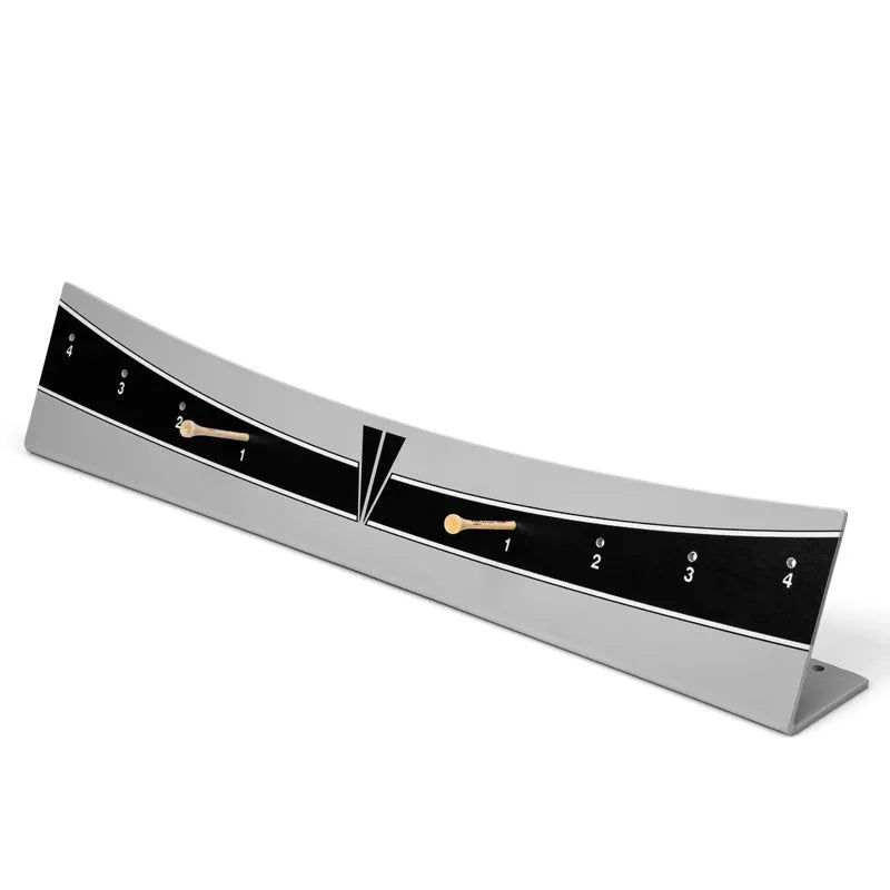 Adjustable golf putting swing balance trainer made from white PVC.