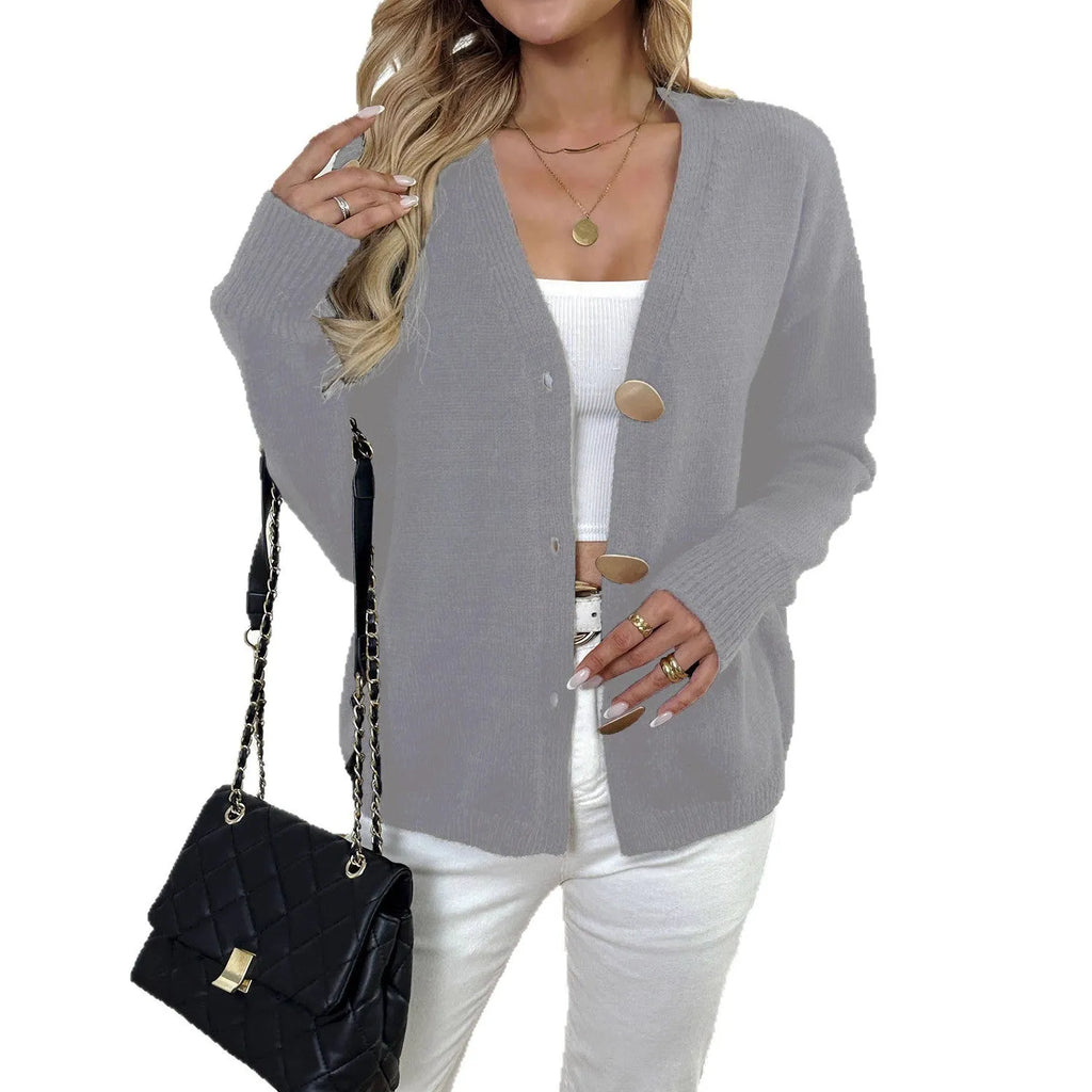 Women's deer plush long sleeve coat with princess sleeves in street hipster style, black or grey colour options
