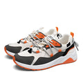 Platform lightweight casual running shoes with mesh upper, rubber sole, available in beige black and grey