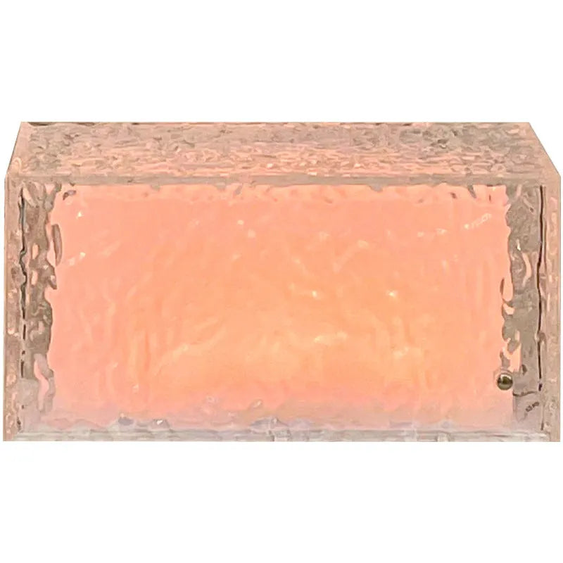 Clear acrylic ice cube shaped night lamp with colour changing LED lights