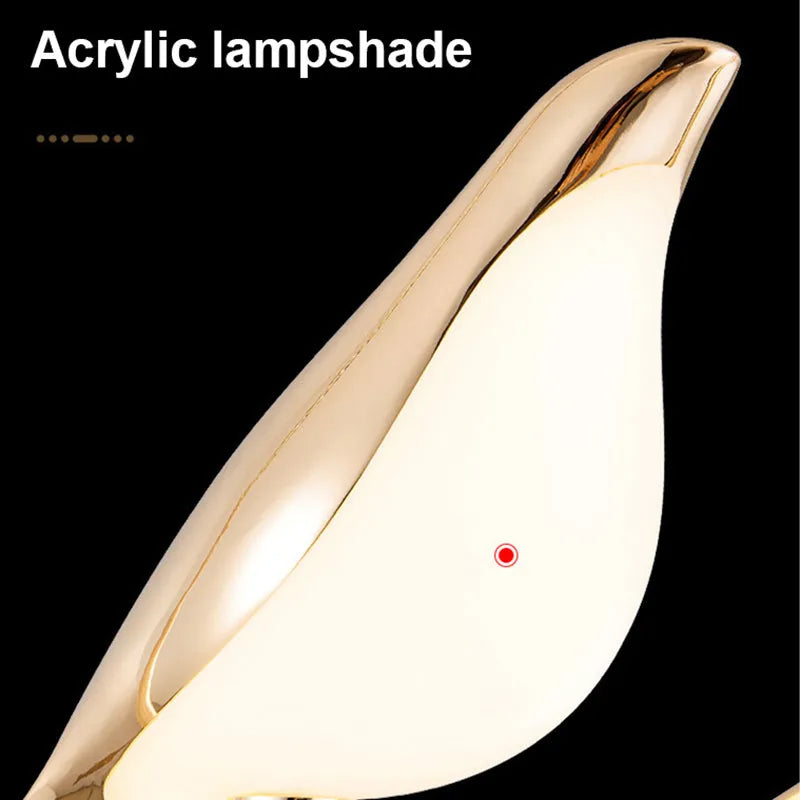 Tall modern minimalist magpie bird design chandelier in zinc alloy and acrylic