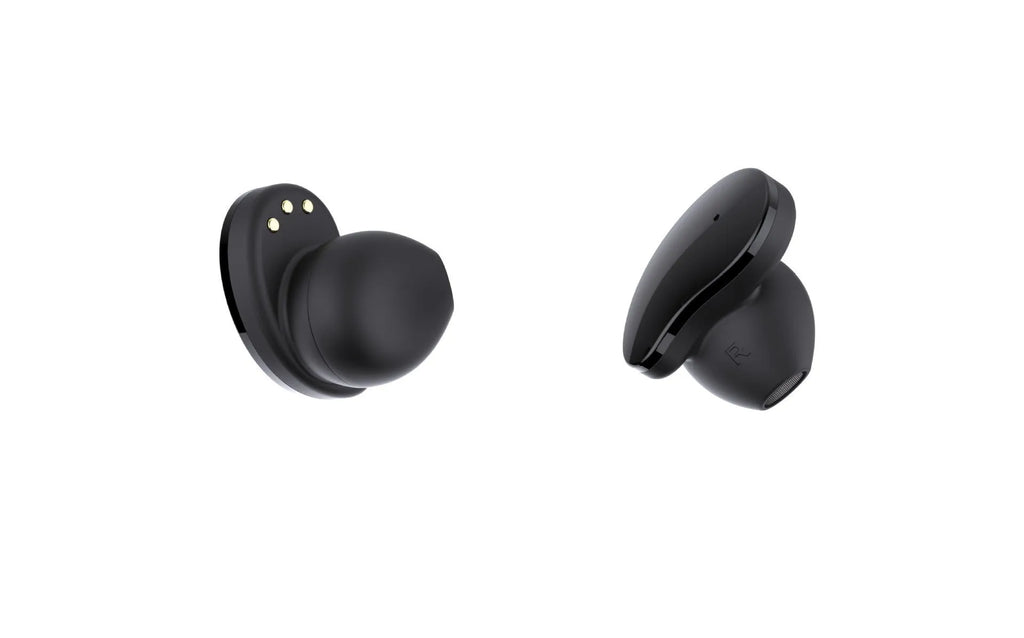 Black detachable Bluetooth headset and smart bracelet combo with colour screen for heart rate and step tracking.