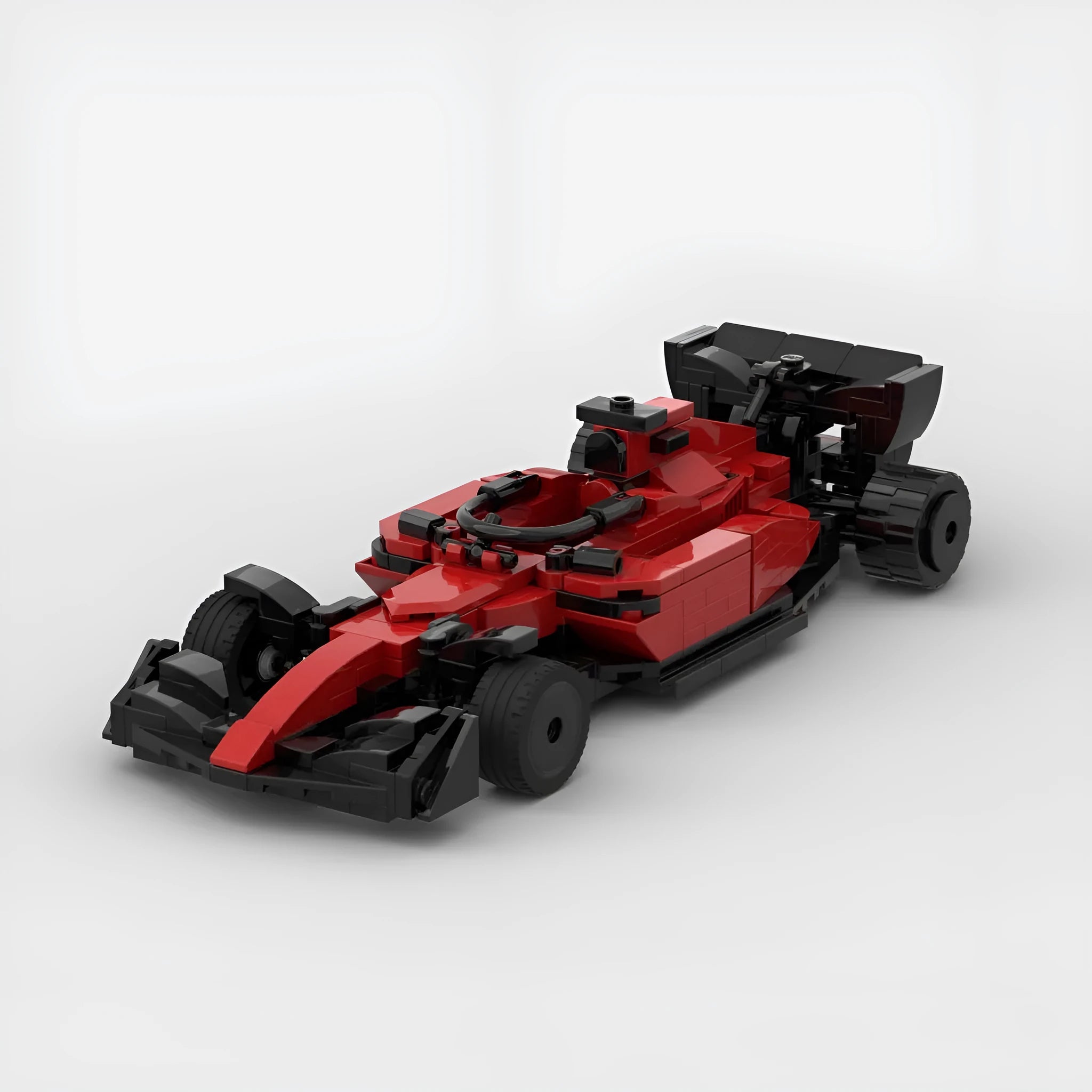 Red Formula F1 traffic jam racing building blocks mosaic kit for adults and teens age 14 plus