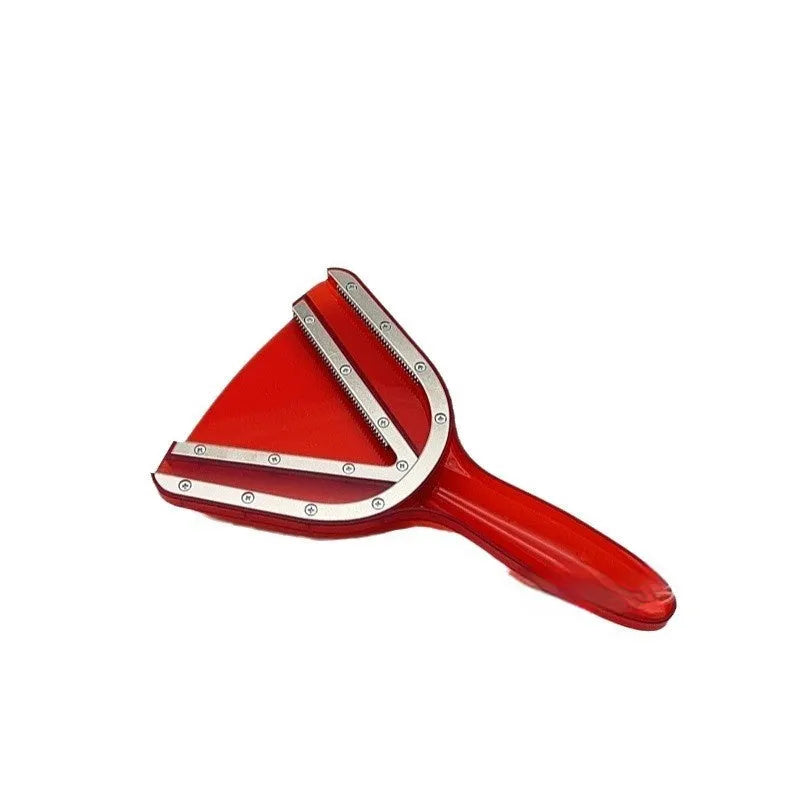 Adjustable telescopic plastic bottle opener in red, clear, and grey colours showing non-slip handle.
