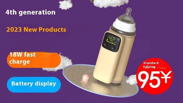 4th generation baby bottle insulation sleeve warmer with 8000mAh battery and fast charger