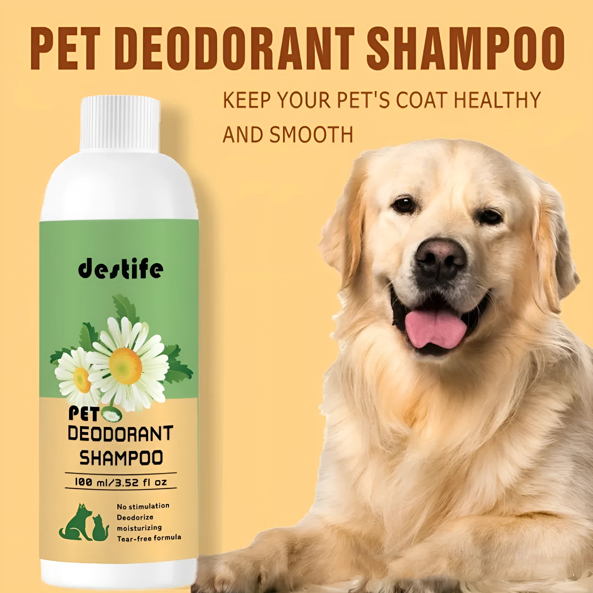 100ml bottle of pet shampoo and conditioner for dogs and cats