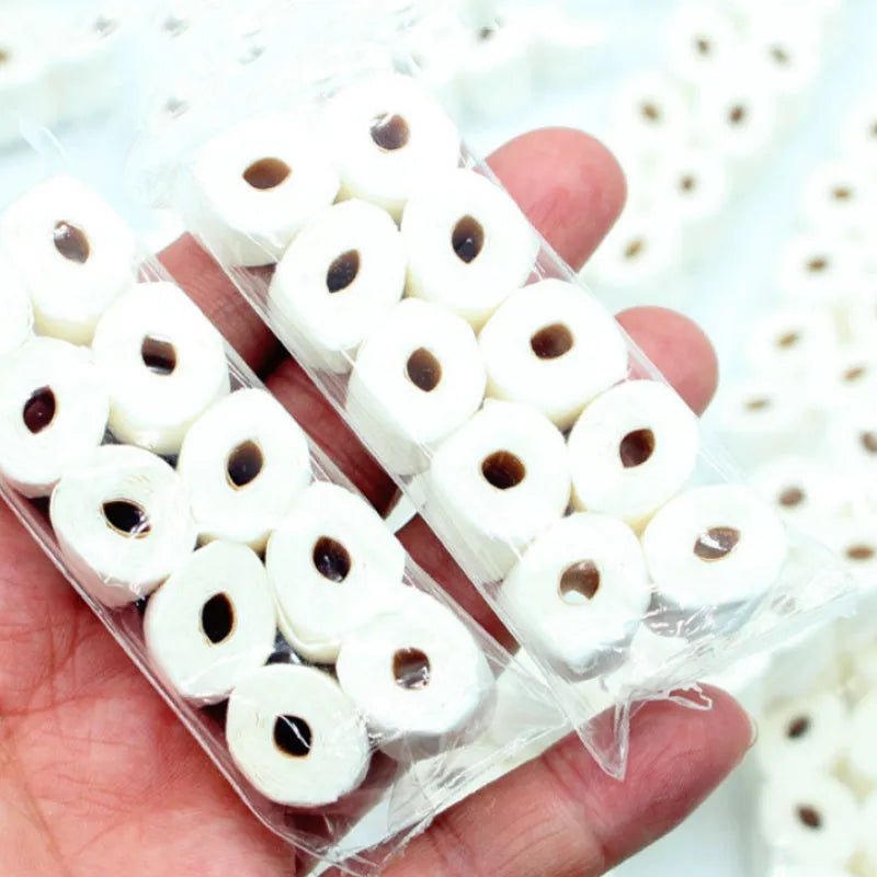 Paper simulated tissue roll model for children's pretend play measuring 30x15x80mm