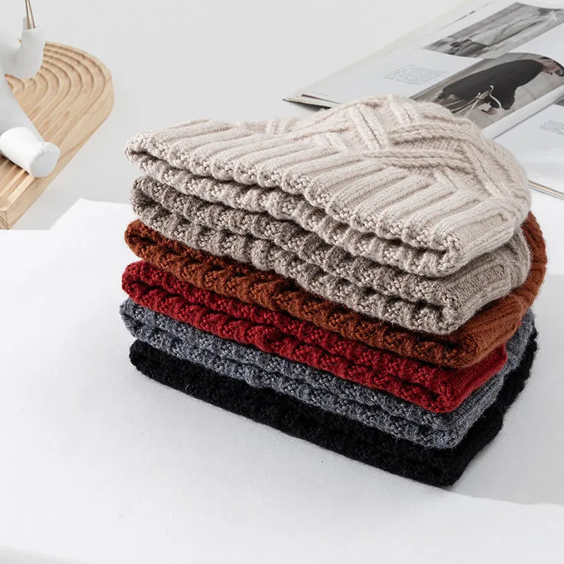 Wool knitted women's hat with dome crown design in multiple colour options
