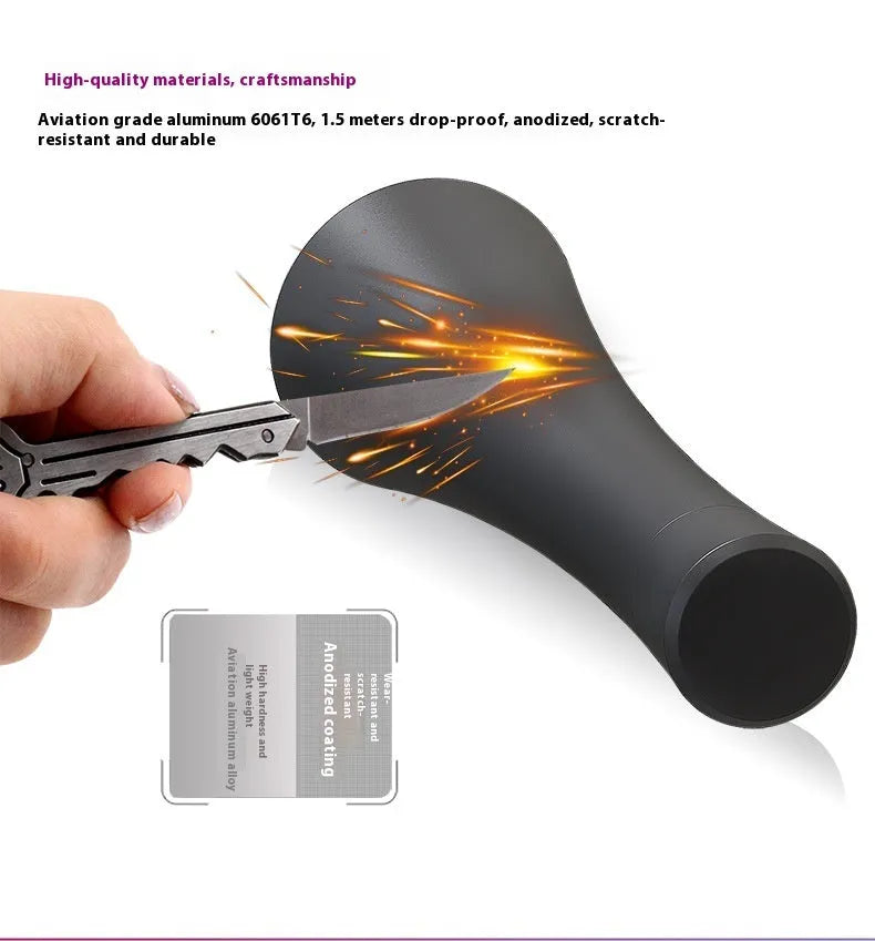 Black aluminium UV detection flashlight with USB Type-C port for finding pet stains.