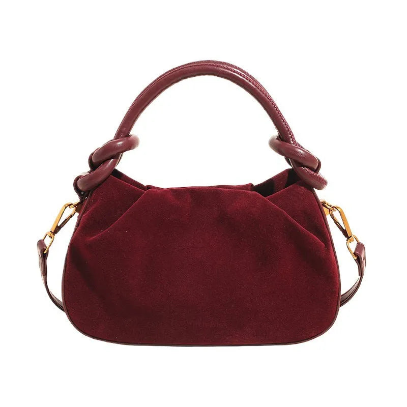 Trendy retro Korean style women's PU flap bag with letter stitching in black, horizontal square shape