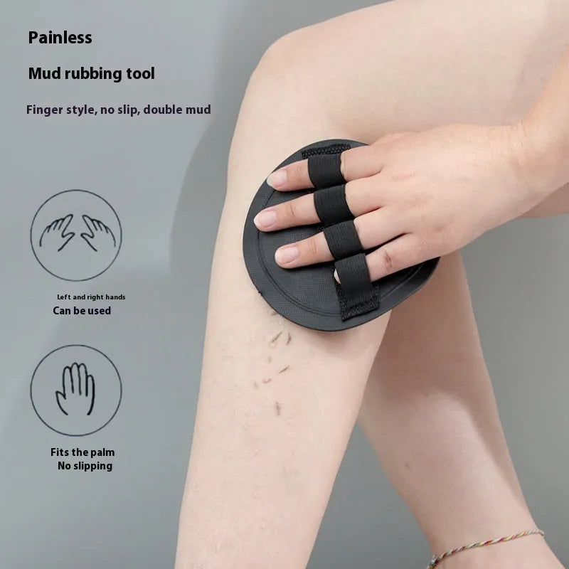 Rubber finger-style bath gadget for women in round cake colour options