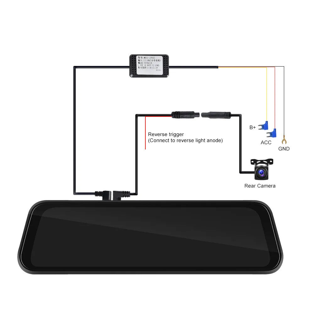 9.66-inch driving recorder rear view mirror with CarPlay Android Auto and dual recording function
