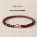 Women's U-shaped garnet bracelet in 18mm size with polished beads