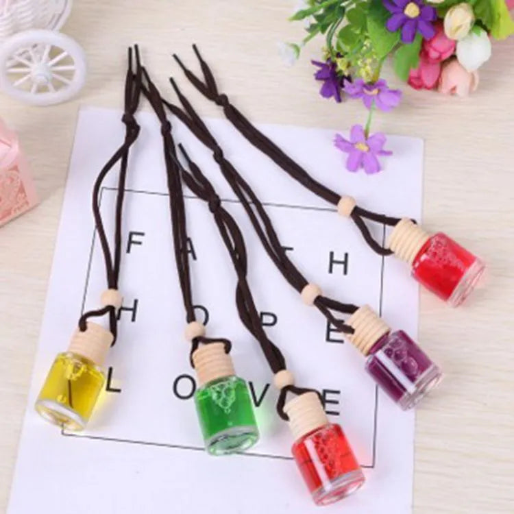 Glass bottle car air freshener hanging ornament with 55g fragrance content