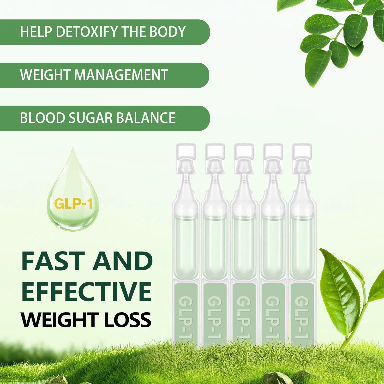 Box of five firming care drops for abdominal body shaping