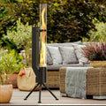 Vertical rocket furnace wood burning heating stove with iron construction for courtyard use