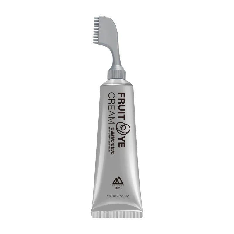Fruit pigment hair dye cream 80ml tube in black, black brown, and chestnut brown for white hair coverage