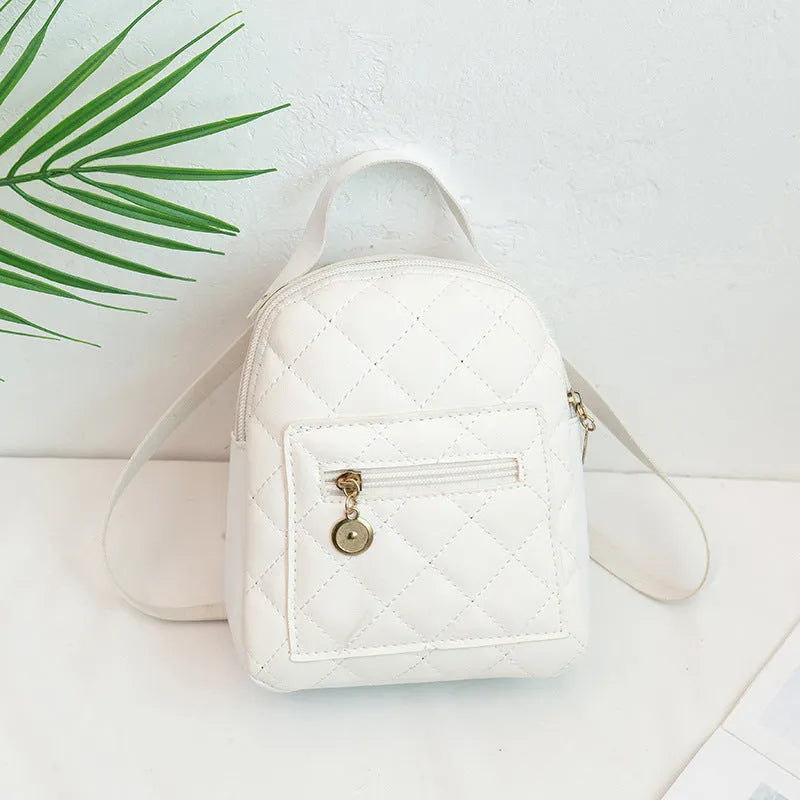 Korean style embroidered hard backpack for girls in pink with sandwich pocket