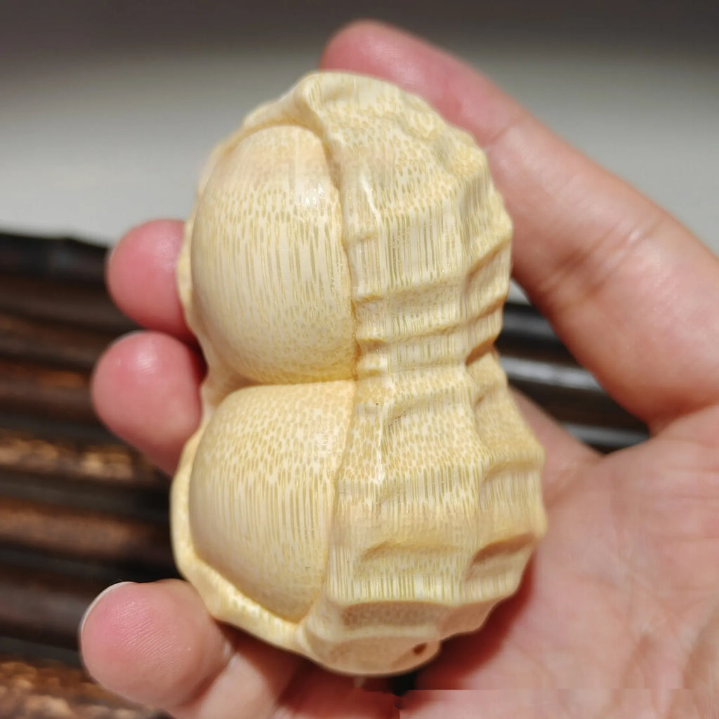 Natural bamboo peanut carving ornament with modern simplicity design