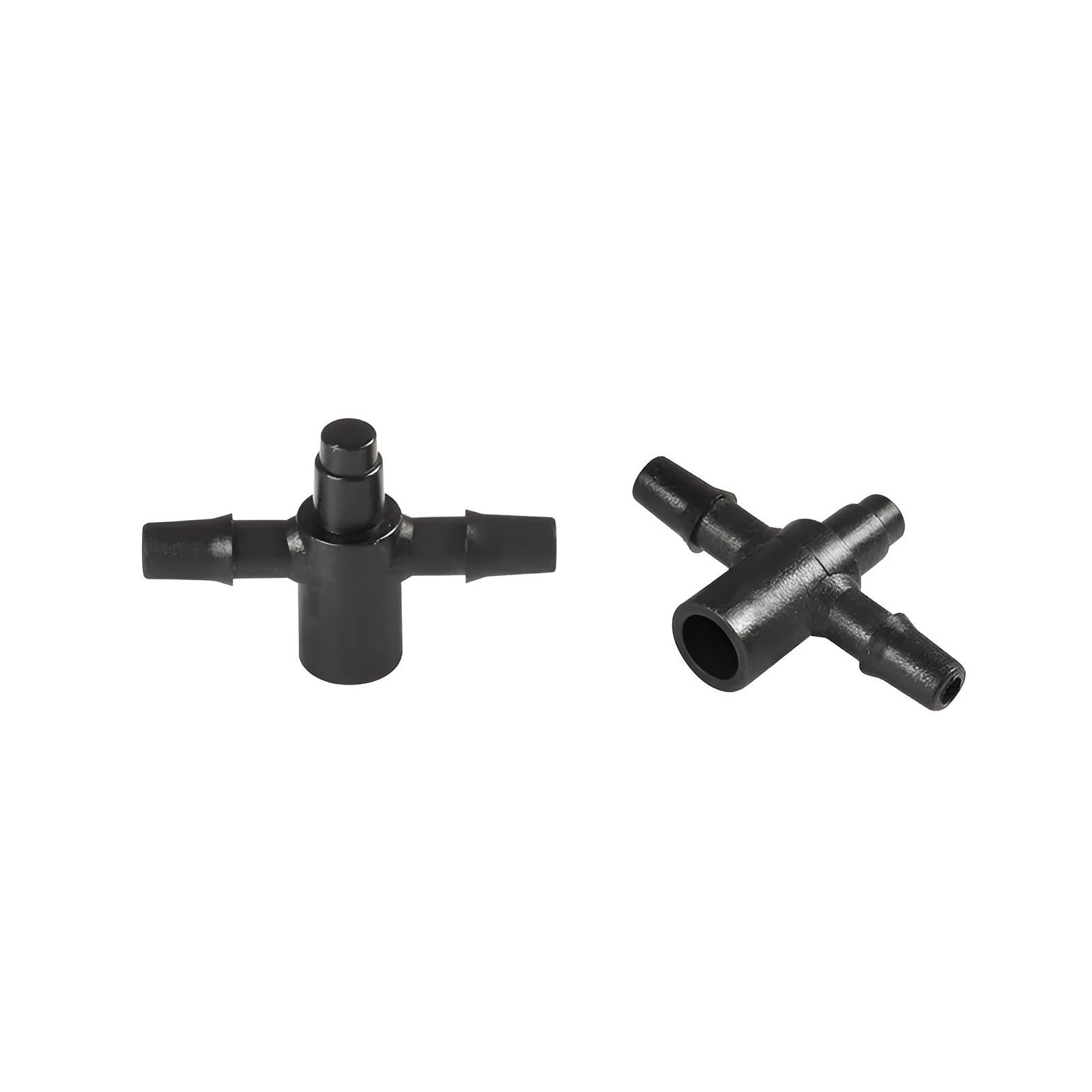 White PE plastic tee water distributor joint for garden irrigation systems