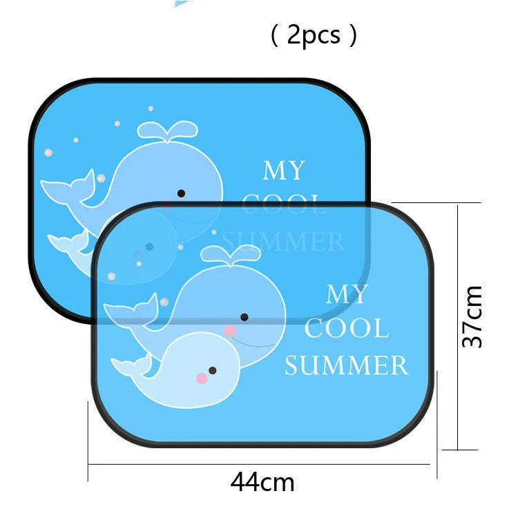 Electrostatic adsorption car side window sunshade with nylon mesh material shown on vehicle window