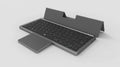 Three-in-one wireless Bluetooth keyboard with leather sheath stand for iPad and mobile phones