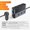 Black car cigarette lighter multi-port USB fast charger with PD and QC3.0 ports