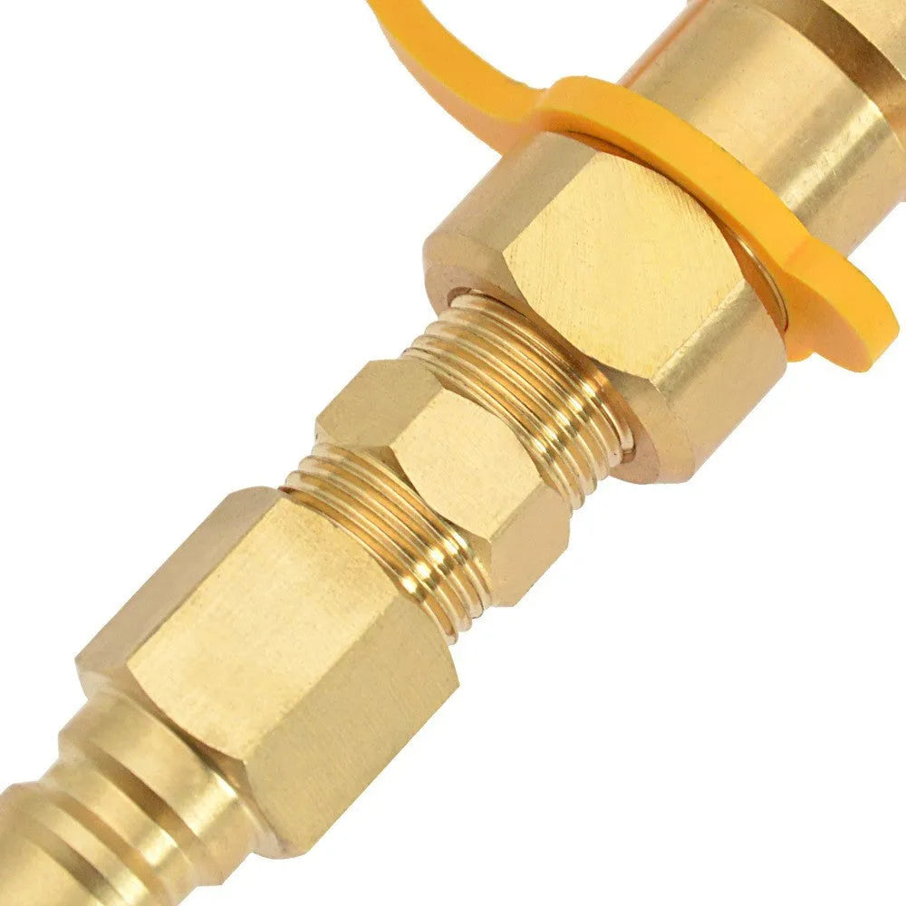 Brass gas propane conversion charging connector with 3/8 inch American standard thread