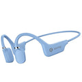 Bone conduction Bluetooth headset with hanging neck design shown in multiple colour options