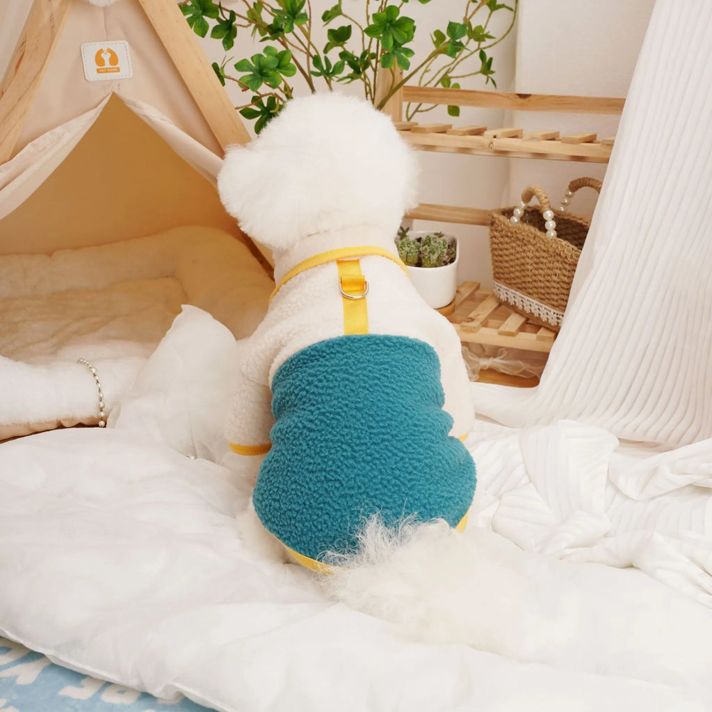 Lambswool pet sweatshirt in caramel colour with Berber fleece construction for dog or cat