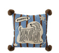 Cartoon anime printed sofa cushion pillow with removable cover in blue, brown, or white colours