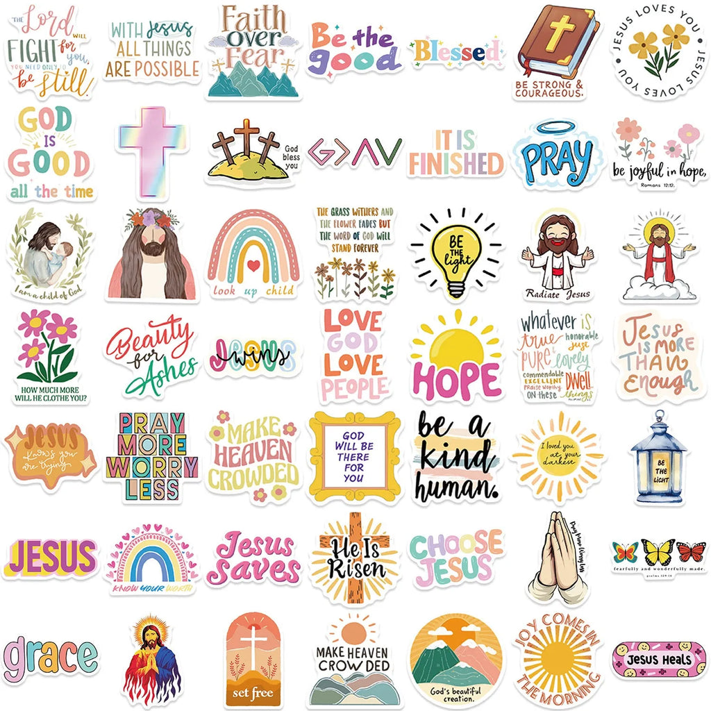 Set of 50 graffiti stickers with various random pattern designs for decorating personal items