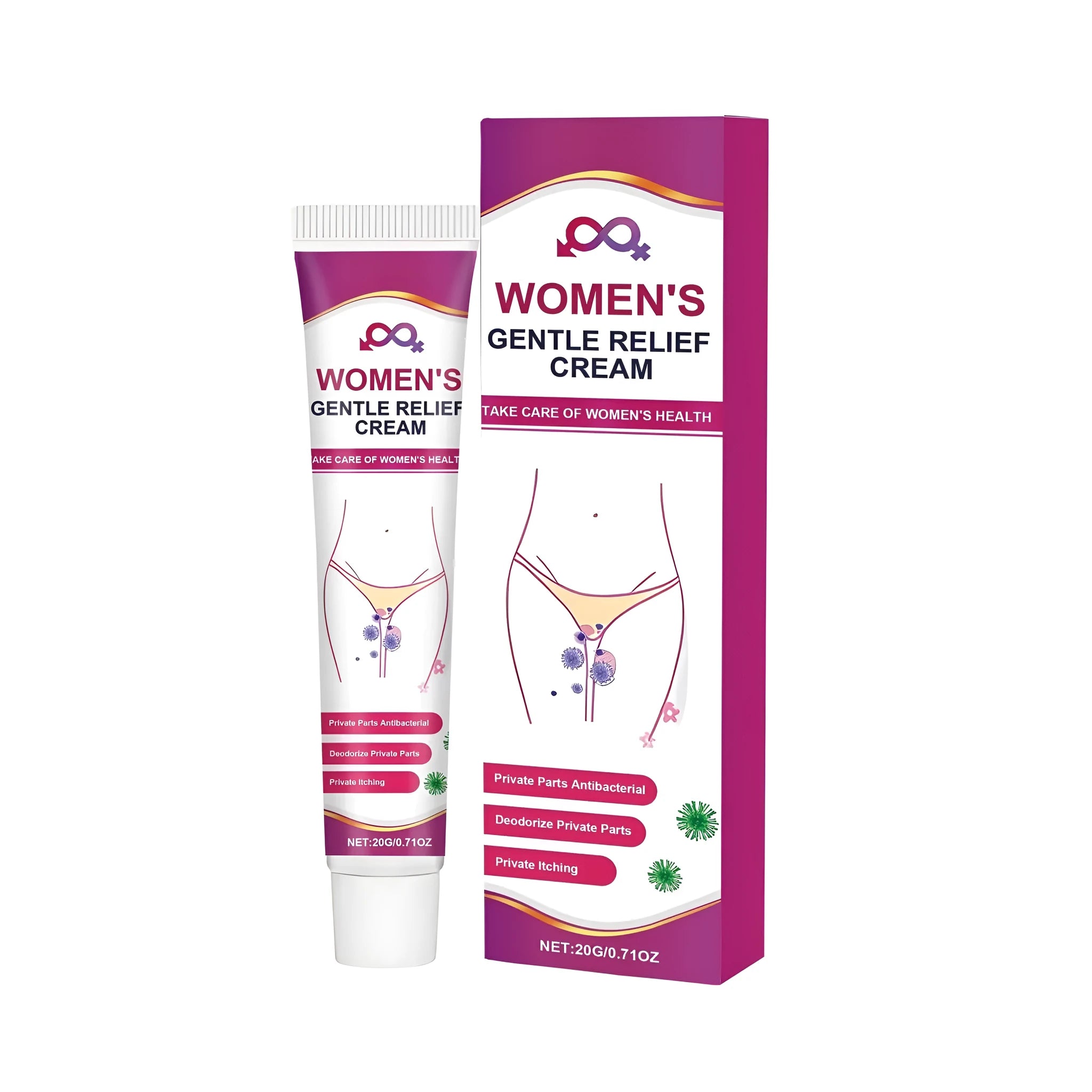 20g tube of intimate soothing cream with herbal extracts for women's external intimate care