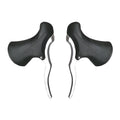 Pair of aluminium alloy road bicycle brake levers in black and silver finish
