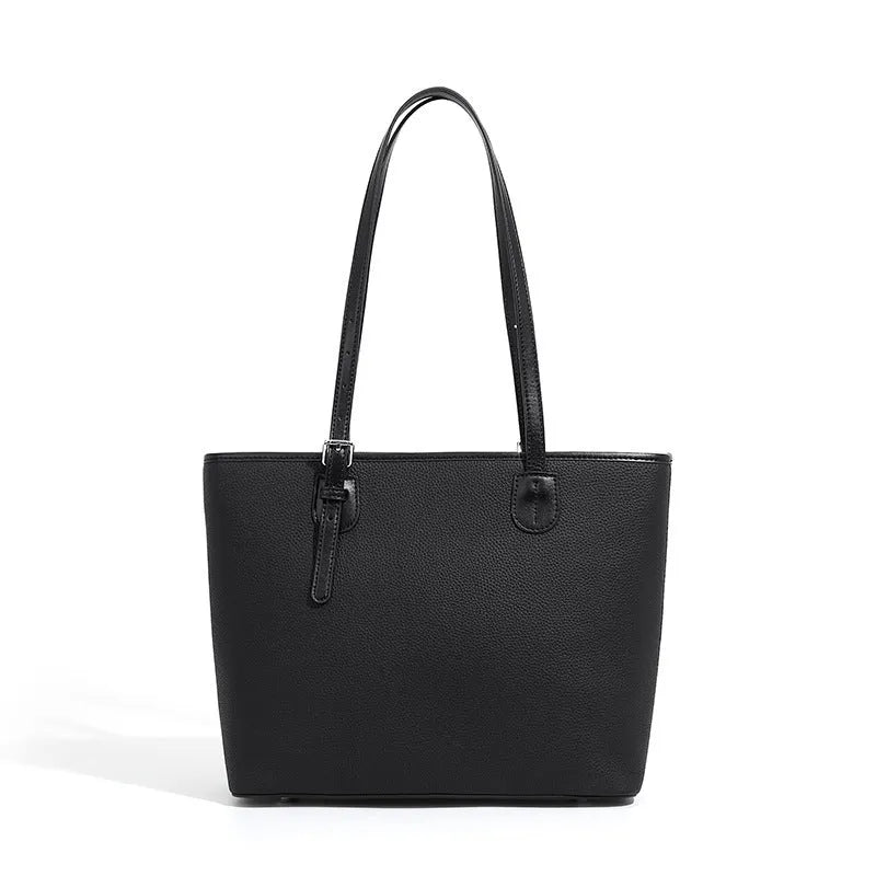 Genuine leather women's tote bag in retro style with multiple internal compartments
