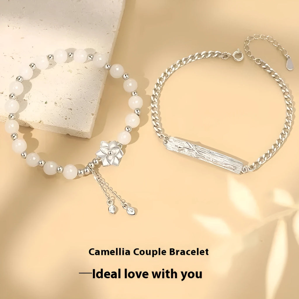 New Chinese style beaded couple bracelet with floral motifs in resin material