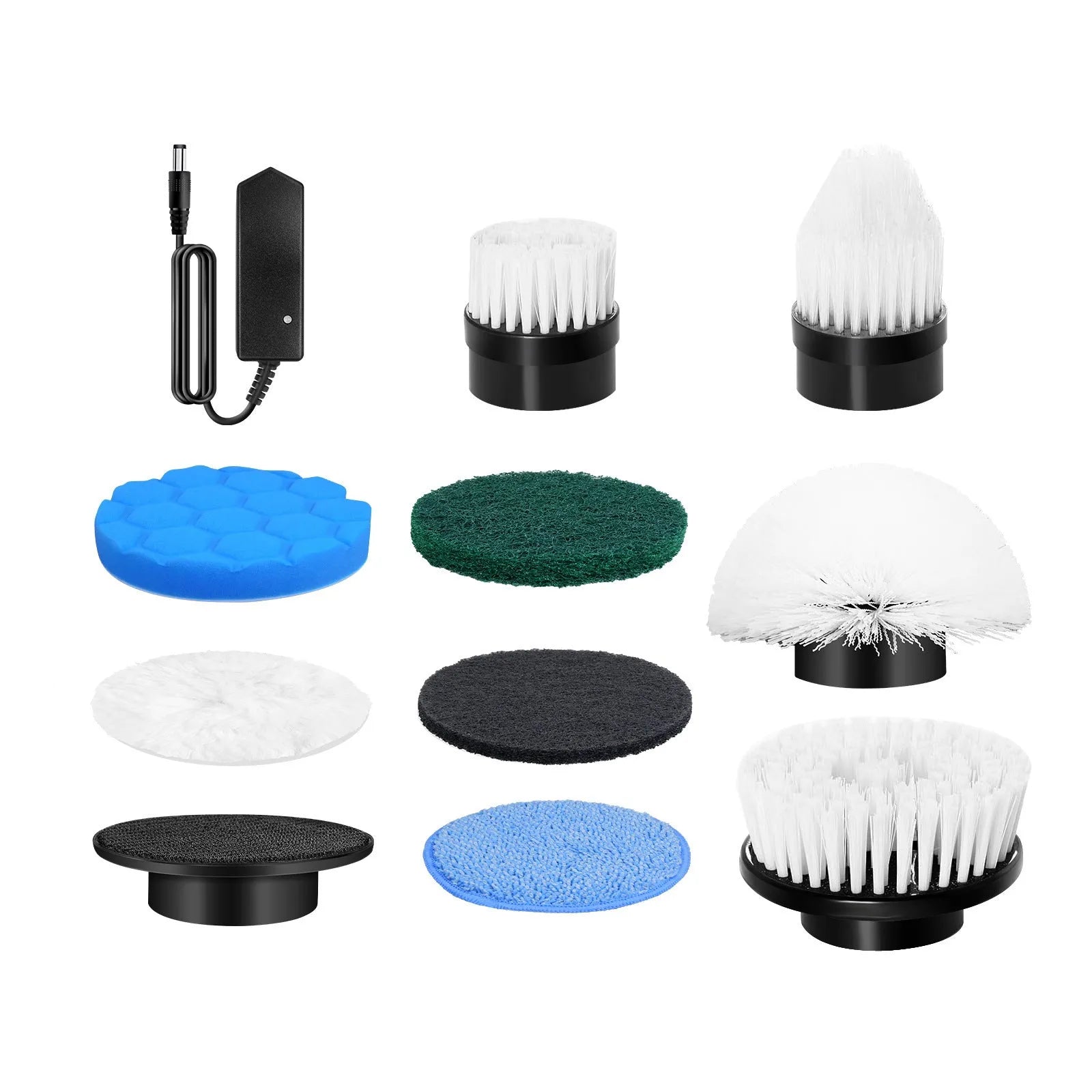 White handheld lithium rechargeable cleaning ball with brush attachment