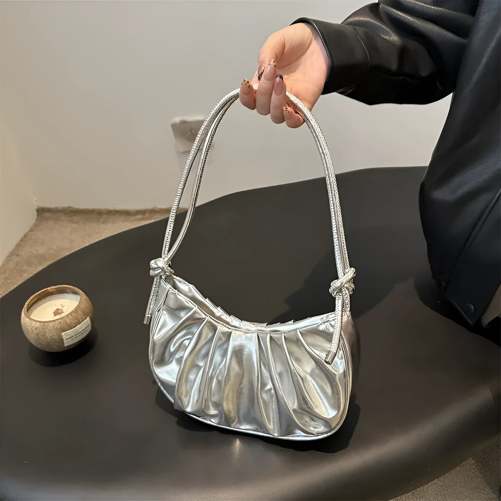 Korean style casual messenger bag in horizontal square shape with sandwich pockets and sewing thread detailing