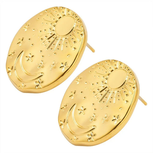 304 stainless steel geometric shell ear studs in gold or silver colour for body piercings