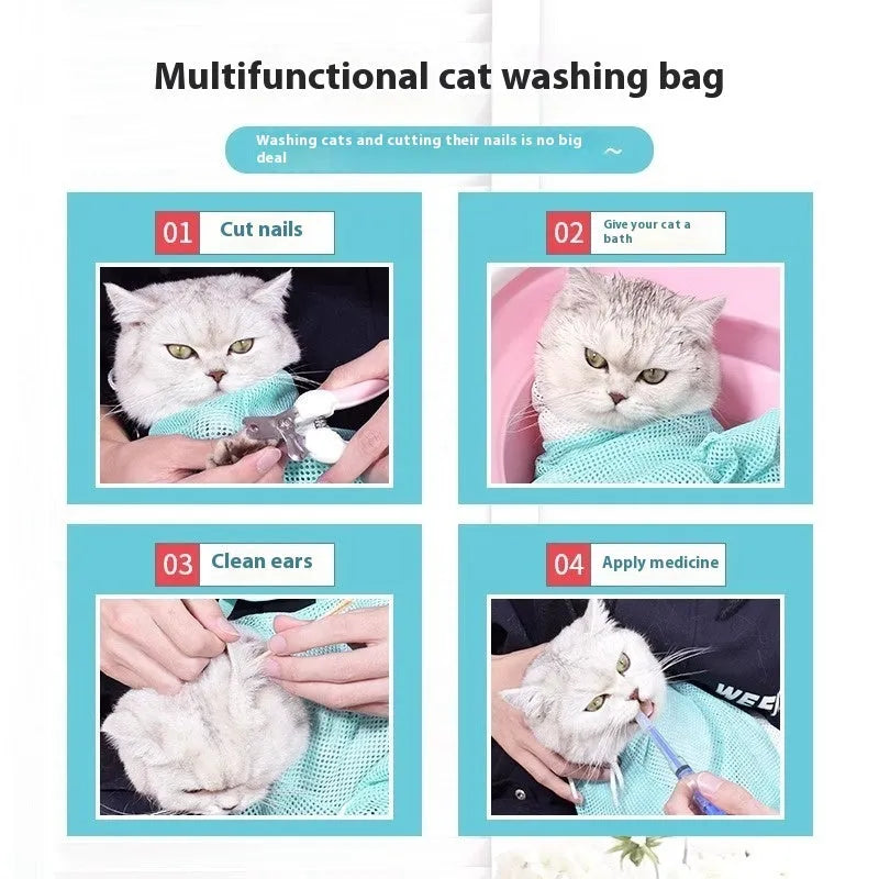 Upgraded fifth generation cat grooming bag with removable lifting feature and scratch-resistant fabric