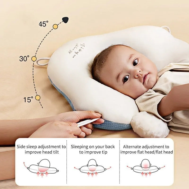 Baby correction head shaping pillow U-shaped design with pure cotton cover