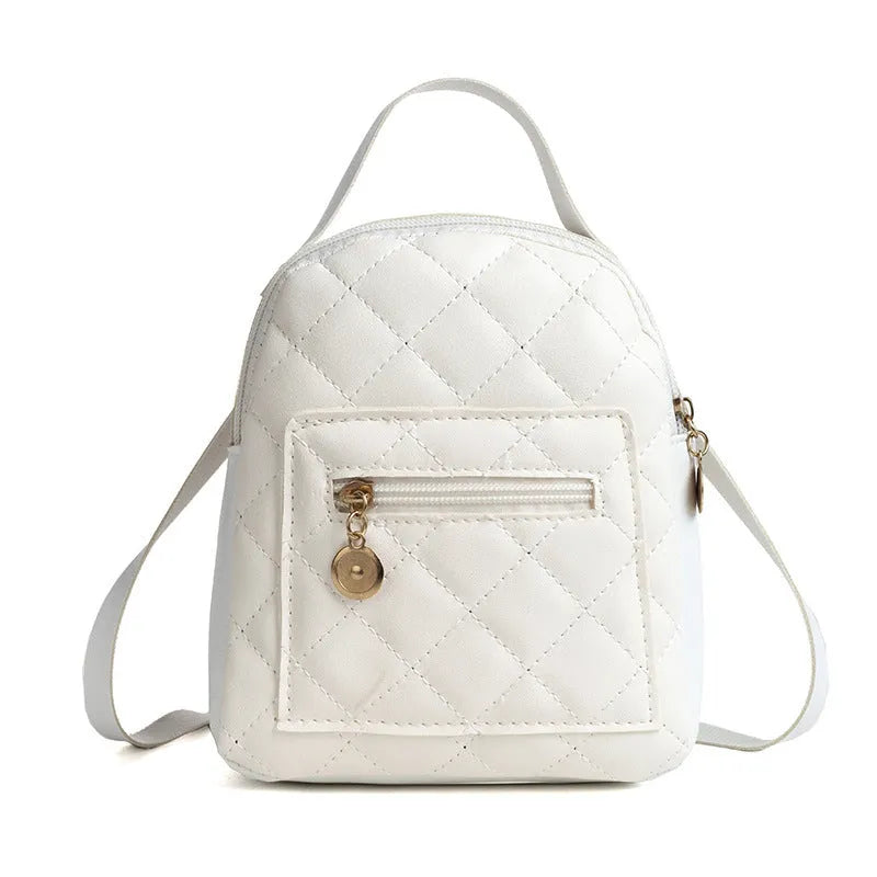 Korean style embroidered hard backpack for girls in pink with sandwich pocket