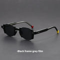 Retro square frame sunglasses with PC construction in seven colour options including dark green and bright black