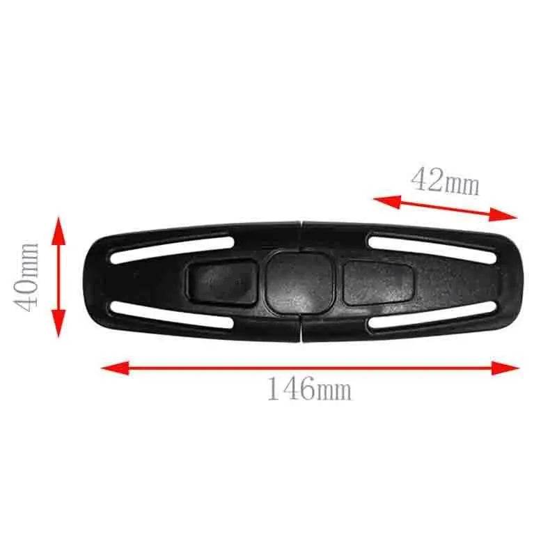 Black nylon seat belt buckle clip for child car seat harness