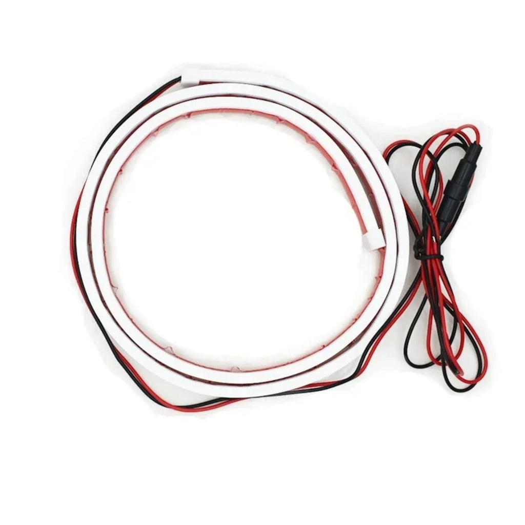 Flexible silicone daytime running light strip for cars with start scanning feature in ice blue colour.