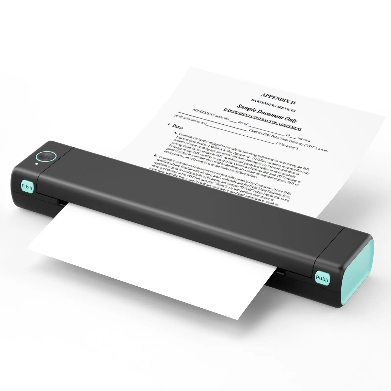 Phomemo M08F A4 portable thermal printer in silver black colour with Bluetooth wireless connectivity