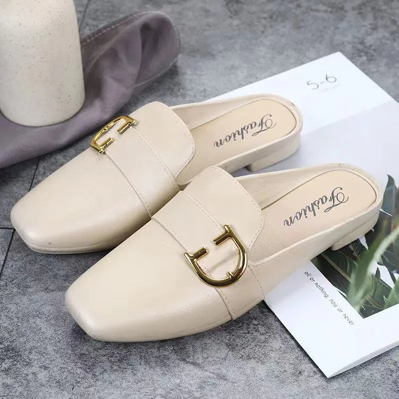 Women's PVC closed toe slippers with buckle fastening in three colour options